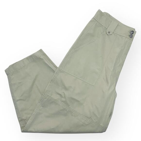 New $325 DEREK LAM 10 CROSBY Peirson Utility Ankle Barrel Pants Twill Khaki Tan - Picture 6 of 14